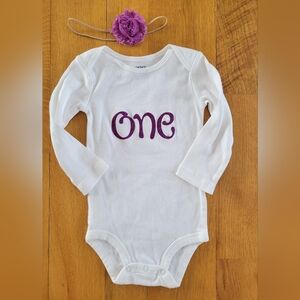 1st birthday Onesie and headband